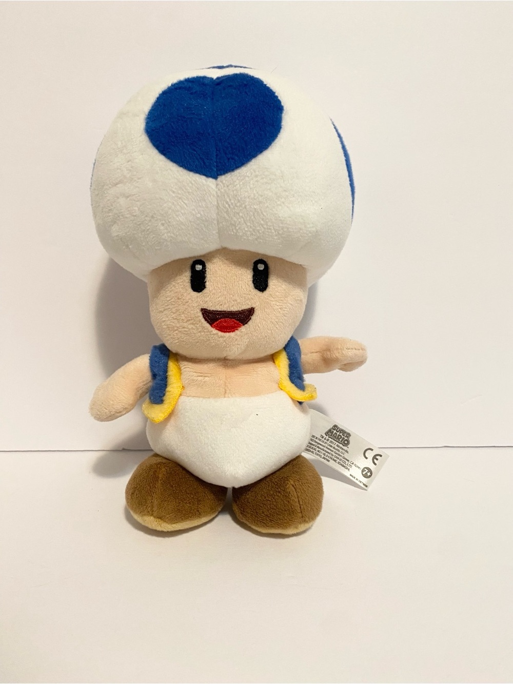Super Mario Nintendo BLUE TOAD Plush 8" Stuffed Toy Little Buddy 2017 Kinopio